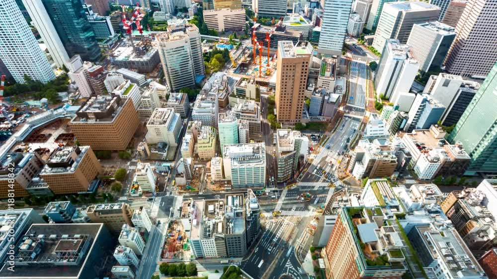 Time-lapse of traffic moving through Toranomon, Tokyo, Japan Time-lapse of traffic moving through Toranomon, Tokyo, Japan