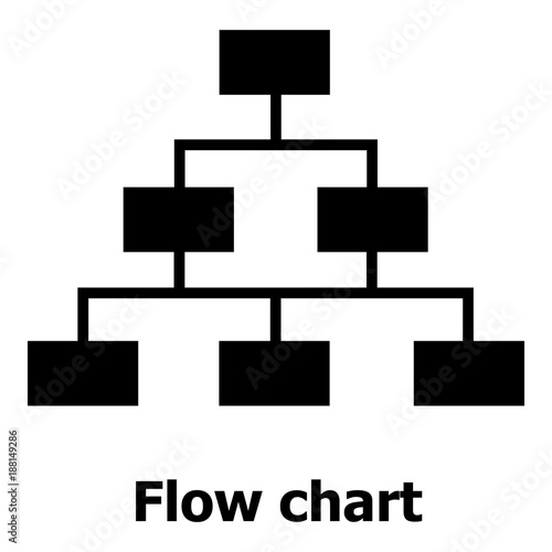 Flow chart icon, simple style.