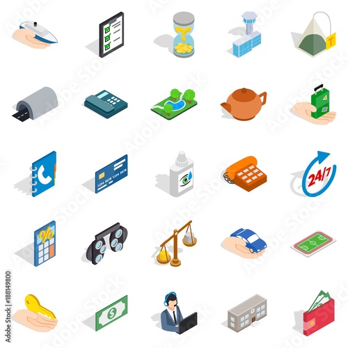 Medical staff icons set, isometric style