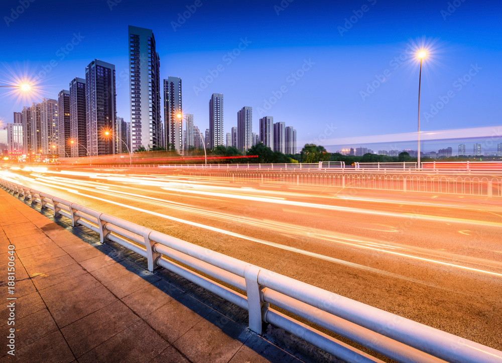 Fototapeta premium City at night. Located in Sanhao Bridge, Shenyang, Liaoning, China.
