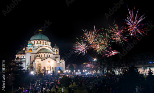 Photography Belgrade, Serbia,Europe - January 14, 2018: Orthodox New Year's Eve celebration
