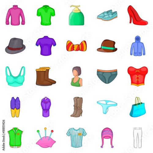 Mod icons set, cartoon style