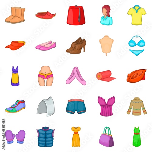 Nifty icons set, cartoon style