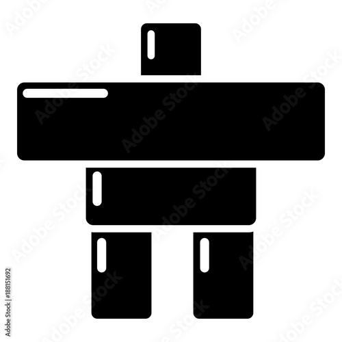 Stone sculpture canada icon, simple black style