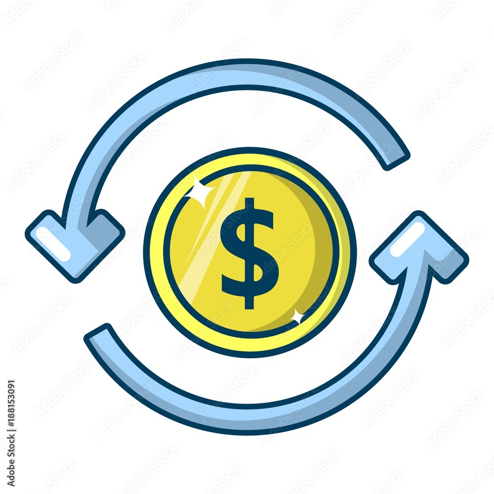 Circulation money icon, cartoon style Circulation money icon, cartoon style