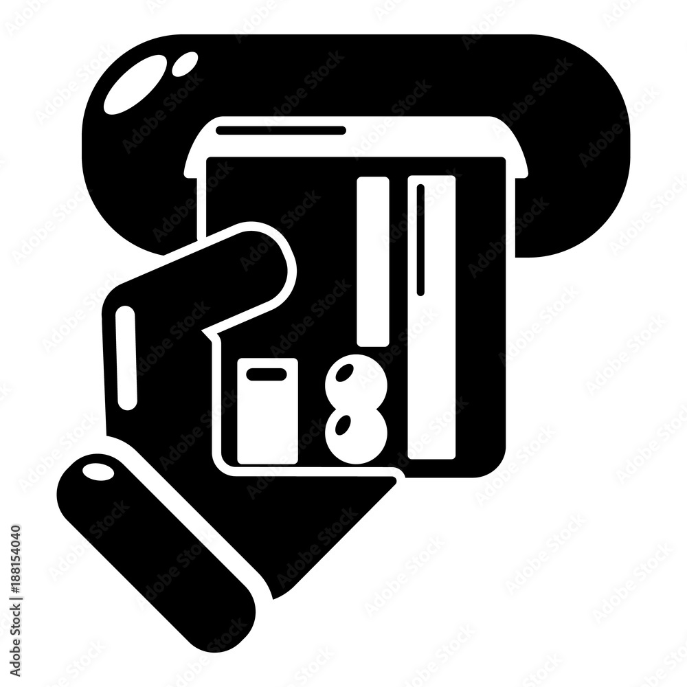 Inserting credit card icon, simple black style Inserting credit card icon, simple black style
