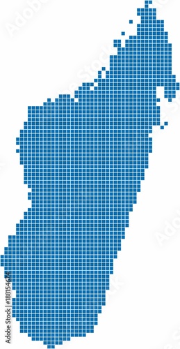 Blue square shape Madagscar map on white background. Vector illustration. photo