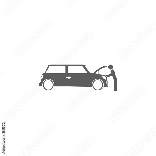 man under the hood of a car icon. Elements of car repair icon. Premium quality graphic design. Signs, outline symbols collection icon for websites, web design, mobile app, graphic