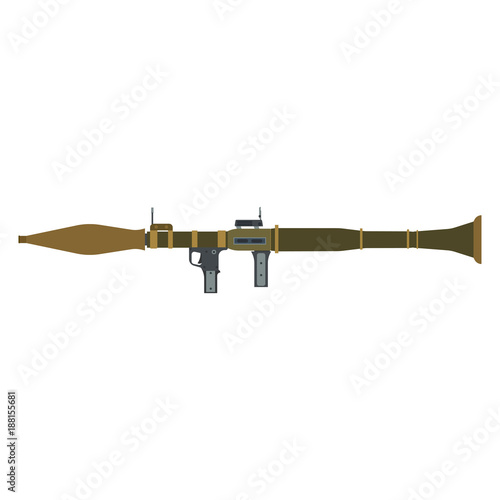 Rocket launcher vector illustration military icon isolated rpg. Grenade bazooka gun weapon launch army