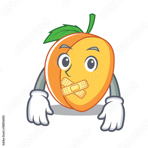 Silent apricot mascot cartoon style