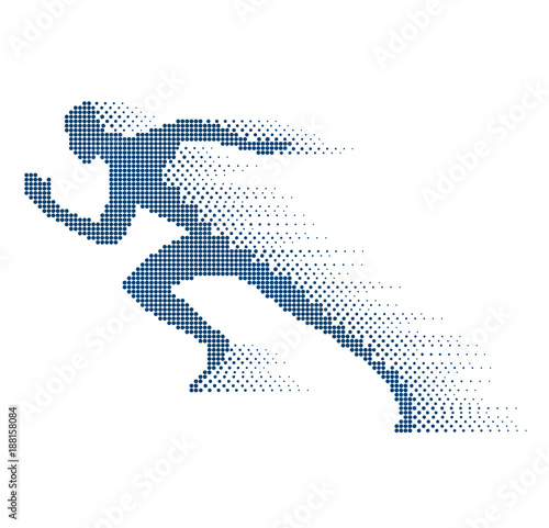 collapsing silhouette of the running athlete