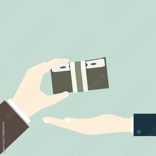 Businessmen secretly passing money ,corruption concept