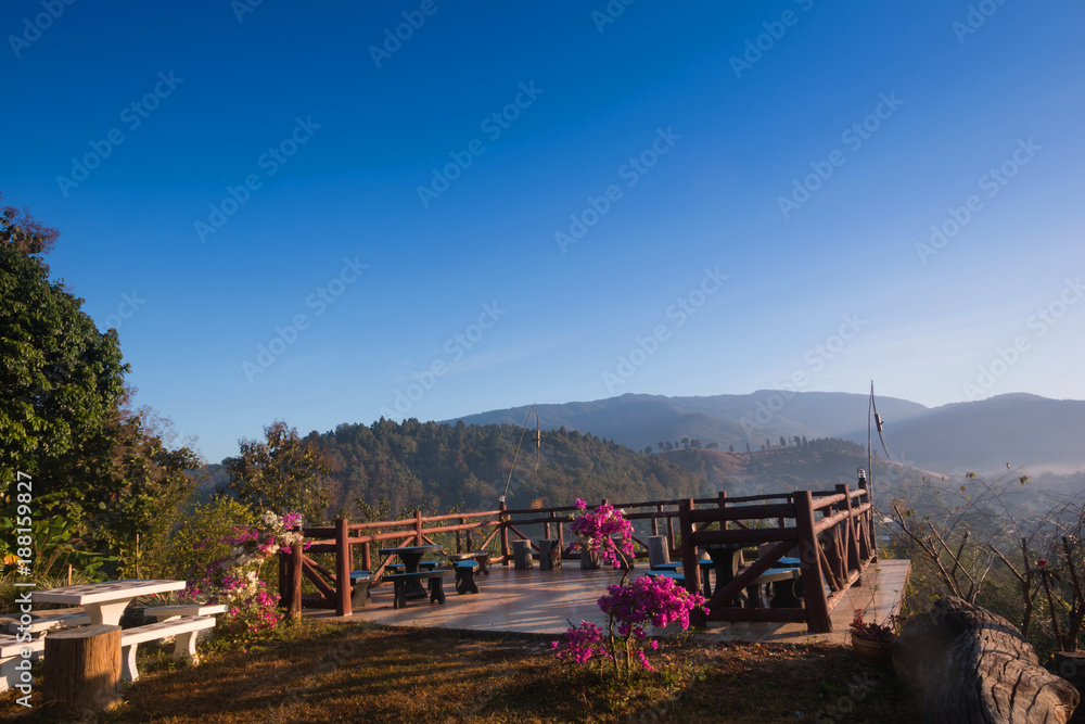 The sun is rising in the mountains in morning
The sun is rising in the mountains in morning