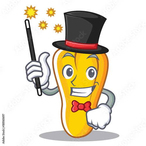 Magician cashew mascot cartoon style