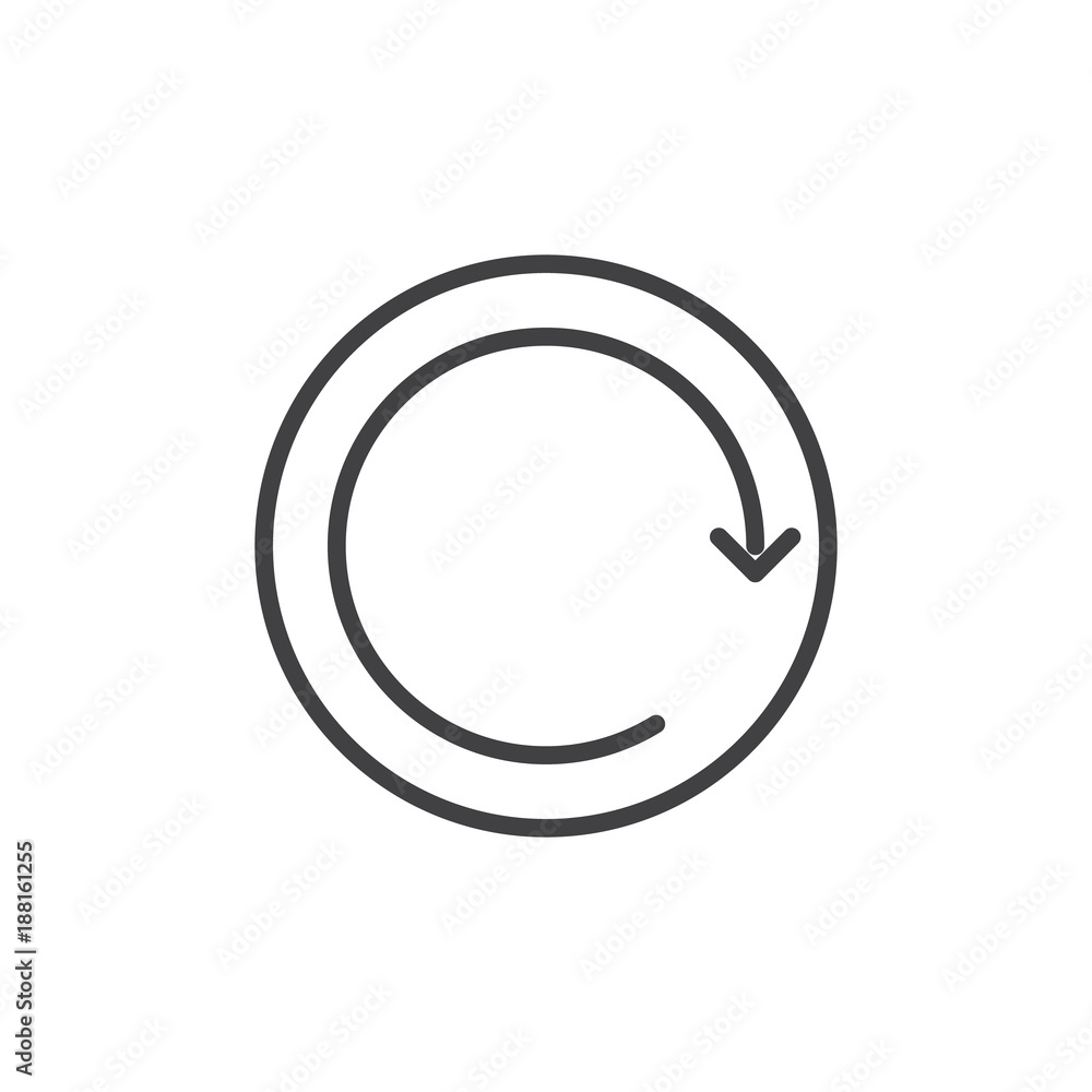 Refresh button line icon, outline vector sign, linear style pictogram isolated on white. Reboot, reset symbol, logo illustration. Editable stroke Refresh button line icon, outline vector sign, linear style pictogram isolated on white. Reboot, reset symbol, logo illustration. Editable stroke