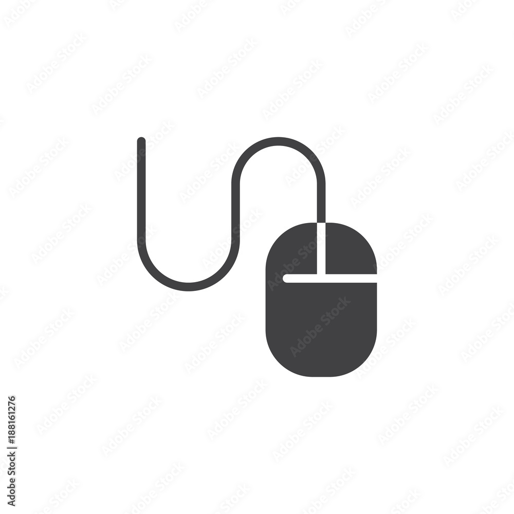 Computer mouse icon vector, filled flat sign, solid pictogram isolated on white. Click symbol, logo illustration. Computer mouse icon vector, filled flat sign, solid pictogram isolated on white. Click symbol, logo illustration.
