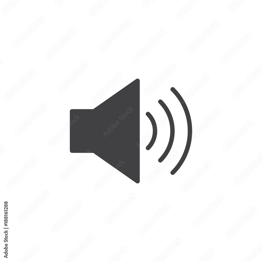 High volume icon vector, filled flat sign, solid pictogram isolated on white. Sound speaker symbol, logo illustration. High volume icon vector, filled flat sign, solid pictogram isolated on white. Sound speaker symbol, logo illustration.