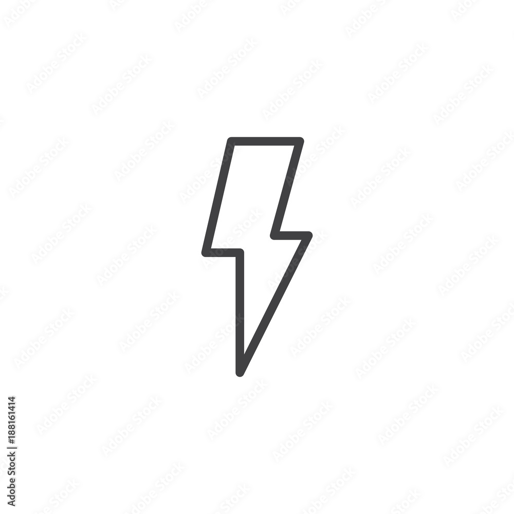 Lightning bolt line icon, outline vector sign, linear style pictogram isolated on white. Flash light symbol, logo illustration. Editable stroke Lightning bolt line icon, outline vector sign, linear style pictogram isolated on white. Flash light symbol, logo illustration. Editable stroke