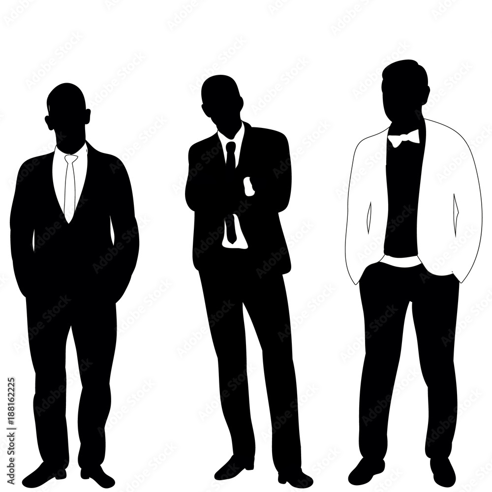 vector, isolated silhouette of a man stand vector, isolated silhouette of a man stand