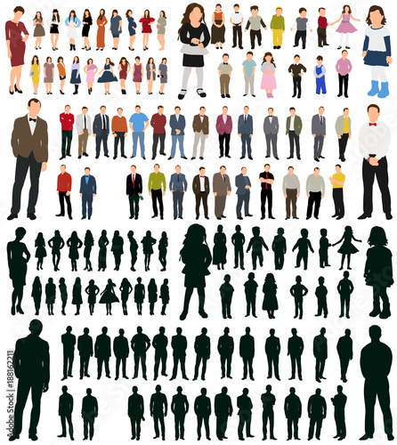 silhouette people set © zolotons
