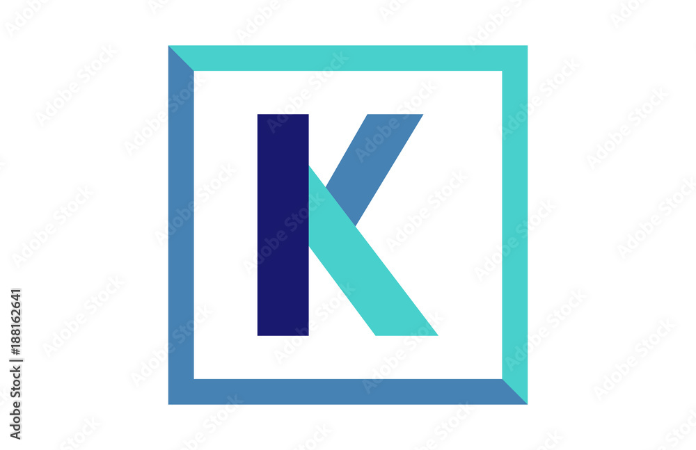 K Square Blue Ribbon Letter Logo K Square Blue Ribbon Letter Logo