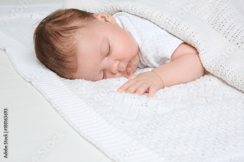 Cute little baby sleeping o...