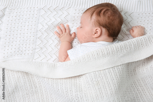 Cute little baby sleeping o...