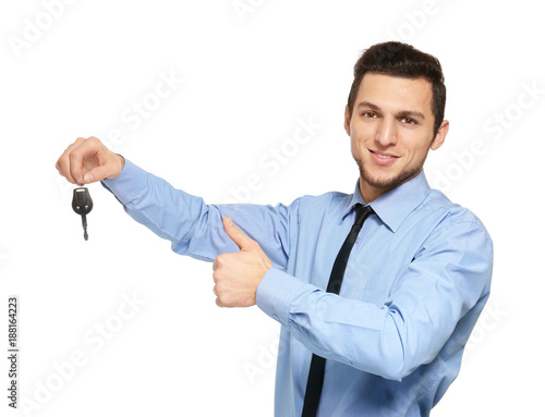 Man in office wear holding ...