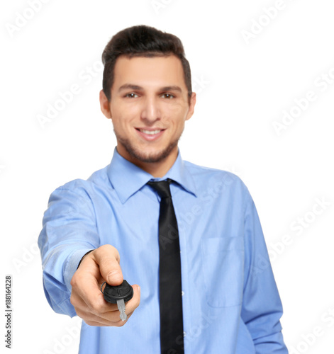 Man in office wear holding ...