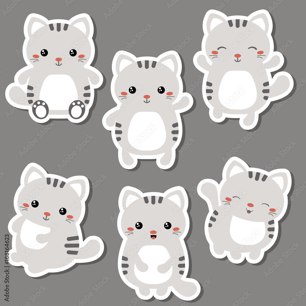 Set of cute cats