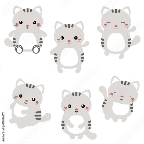 Fototapeta Naklejka Na Ścianę i Meble -  Set of cute cats