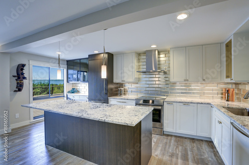 Modern kitchen room in a condo home