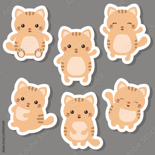 Set of cute cats