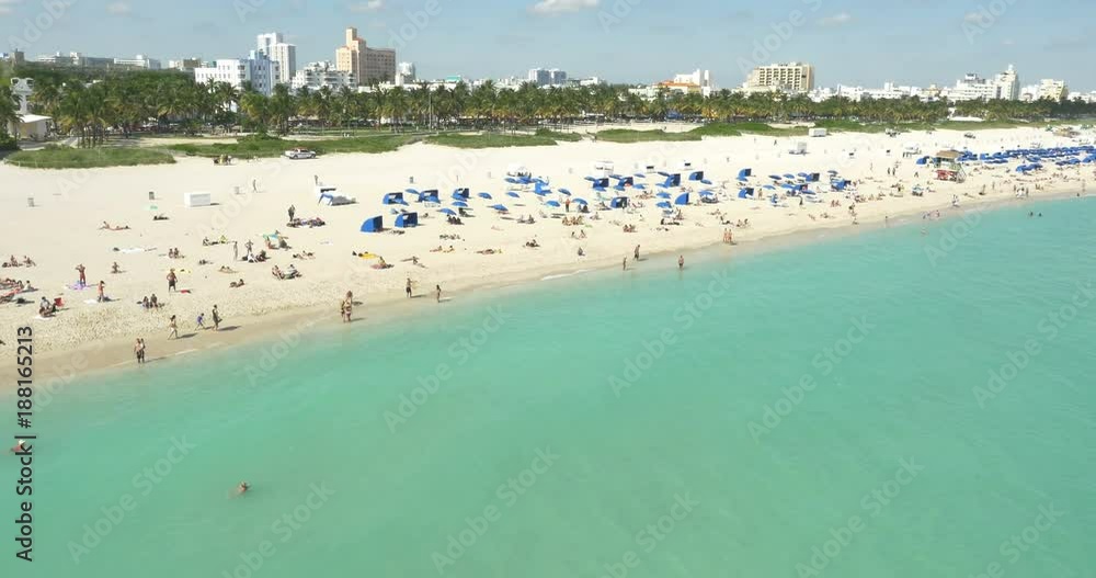 Miami,Florida,USA - November 2014: Aerial view over Miami beach