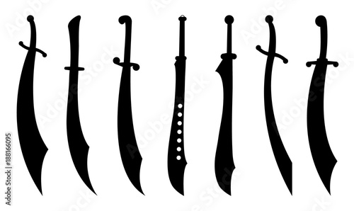Sabres silhouette set