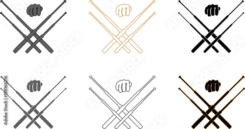 Telescopic batons self defence training logotype