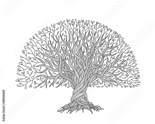 Big tree with roots for your design