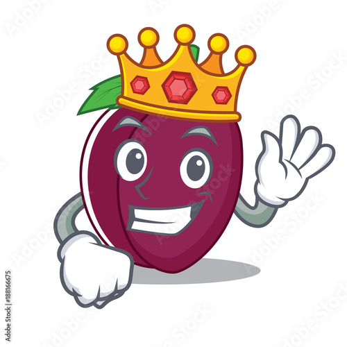 King plum mascot cartoon style