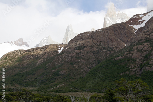 Mount Poicenot and Aguja Saint Exupery at the Los Glaciares National Park, Argentina photo