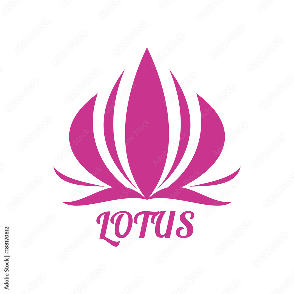 Abstract lotus flower logo sign design. Yoga and spa beauty studio green logotype concept. Vector isolated symbol Abstract lotus flower logo sign design. Yoga and spa beauty studio green logotype concept. Vector isolated symbol