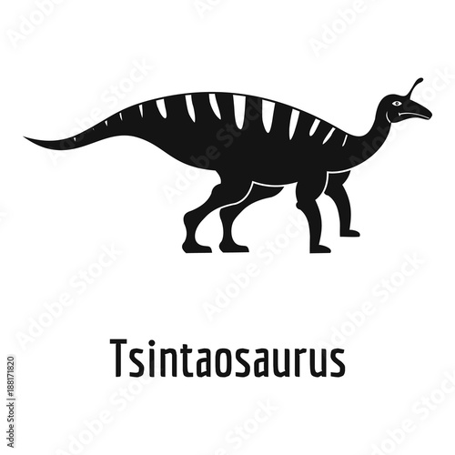 Tsintaosaurus icon. Simple illustration of tsintaosaurus vector icon for web.