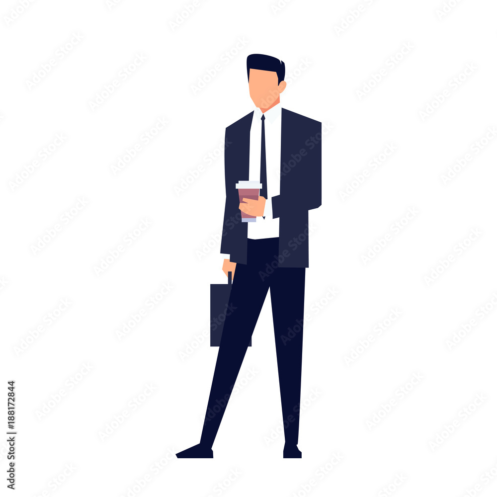 Businessman in a flat style isolated on white background. Businessman in a flat style isolated on white background.