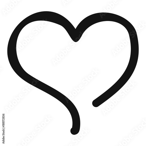 Sketch heart icon. Simple illustration of sketch heart vector icon for web. photo