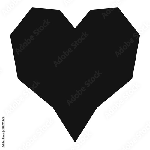 Angular heart icon. Simple illustration of angular heart vector icon for web.