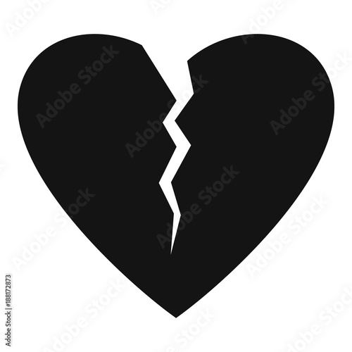 Broken heart icon. Simple illustration of broken heart vector icon for web.