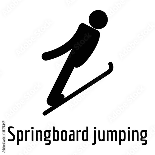Springboard jumping icon. Simple illustration of springboard jumping vector icon for web.