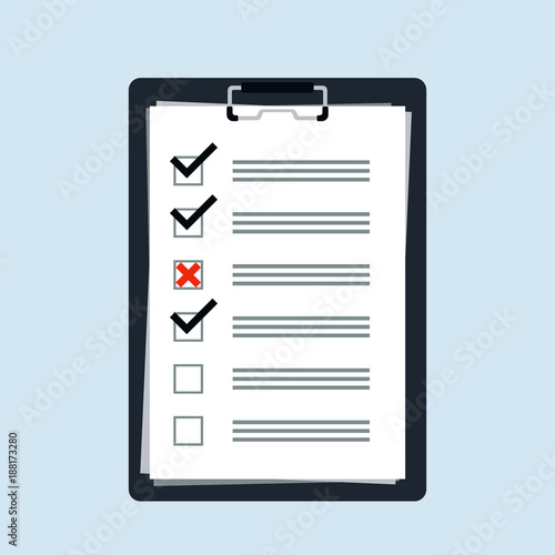 To do list or planning concept flat icon logo. Check list for business, schedule with note - vector illustration