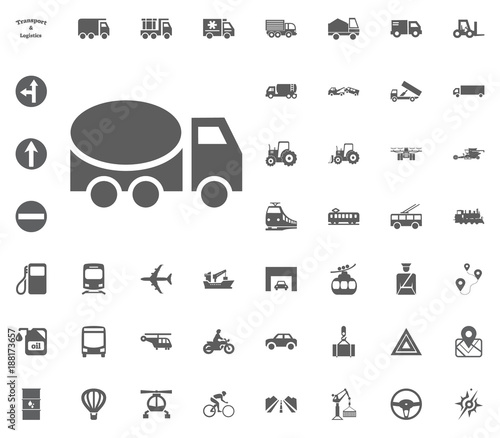 Fototapeta Naklejka Na Ścianę i Meble -  Concrete truck icon. Transport and Logistics set icons. Transportation set icons