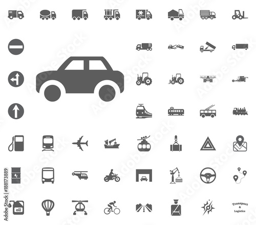 Fototapeta Naklejka Na Ścianę i Meble -  Car icon. Transport and Logistics set icons. Transportation set icons