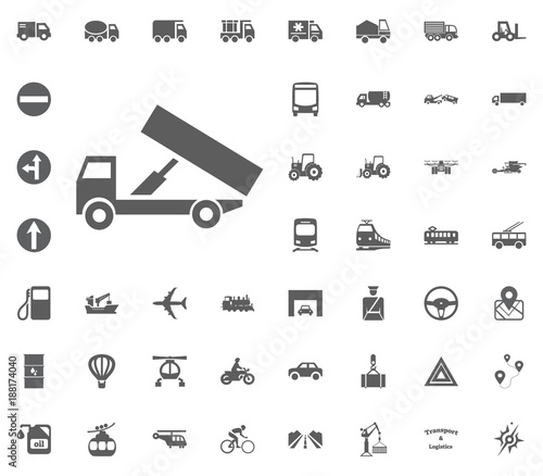 Fototapeta Naklejka Na Ścianę i Meble -  Truck icon. Transport and Logistics set icons. Transportation set icons